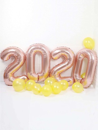 4pcs Number Shaped Balloon Set