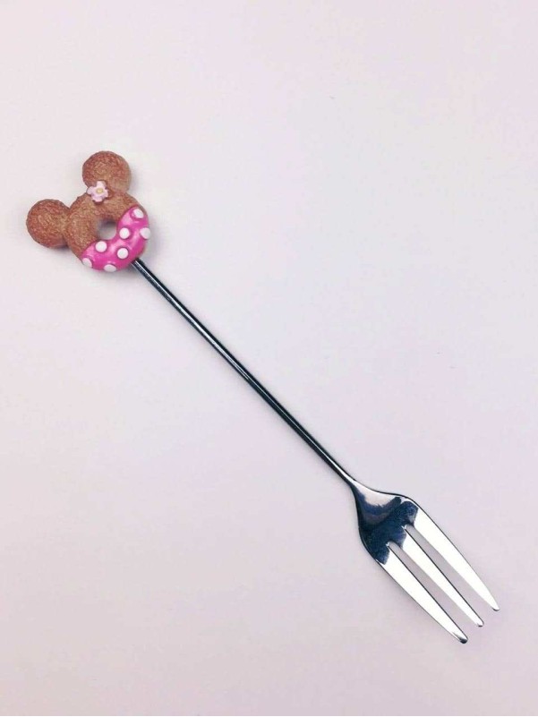 SHEIN Logo Mickey Trim Fruit Fork