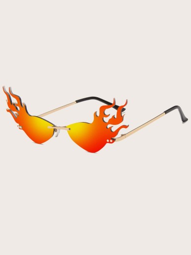 Rimless Flame Frame Sunglasses