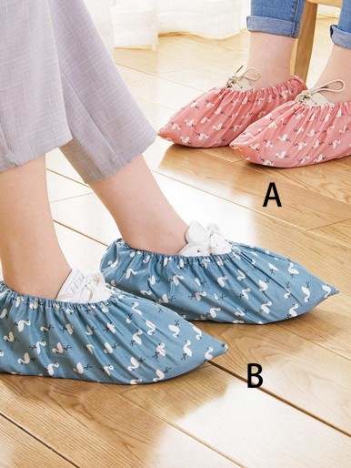 1pair Flamingo Print Shoe Cover