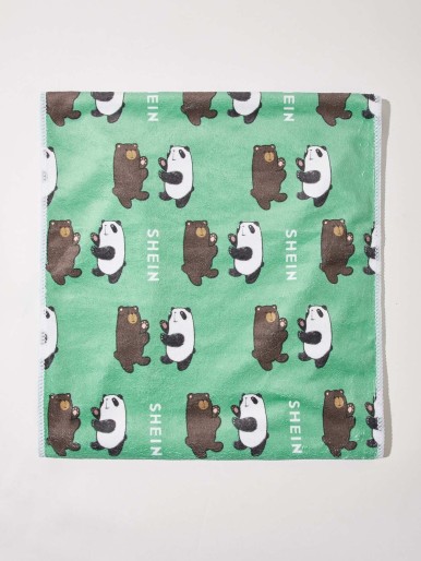 SHEIN Panda Print Double-Sided Sport Towel