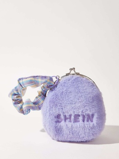 SHEIN Fluffy Clip Top Clutch Bag