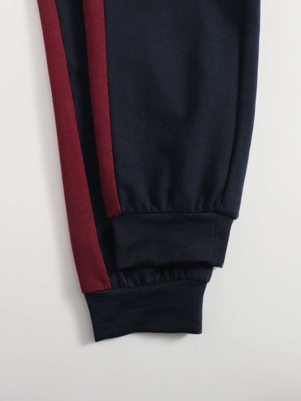 SHEIN Colorblock Pullover and Contrast Sideseam Sweatpants Set