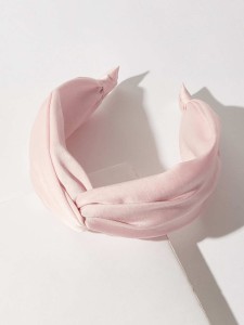 SHEIN Solid Satin Twist Headband