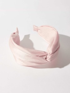 SHEIN Solid Satin Twist Headband