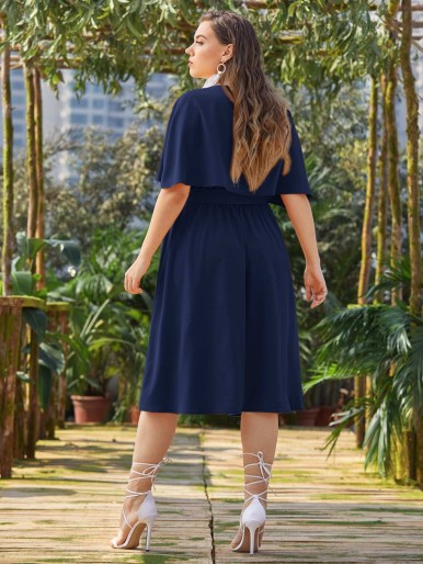 Plus 2 In 1 Solid Belted Dress