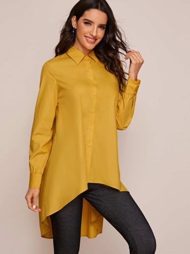 SHEIN High Low Tiered Back Blouse
