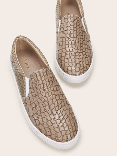 Croc Embossed Slip On Sneakers