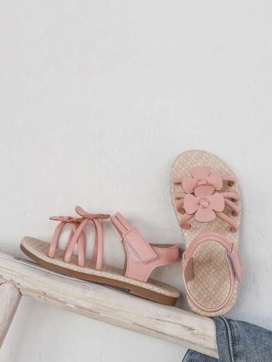 Girls Floral Appliques Sandals