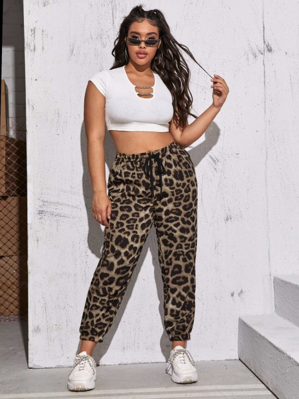 Leopard hotsell print sweatpants