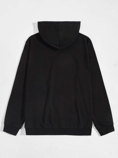 Plain black hoodie for 2025 printing