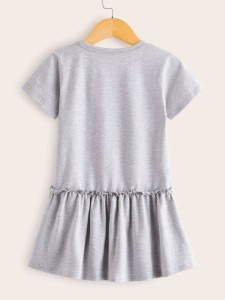 فستان بيبي دول للفتيات الصغيرات بتصميم يونيكورن برسومات وكشكشة