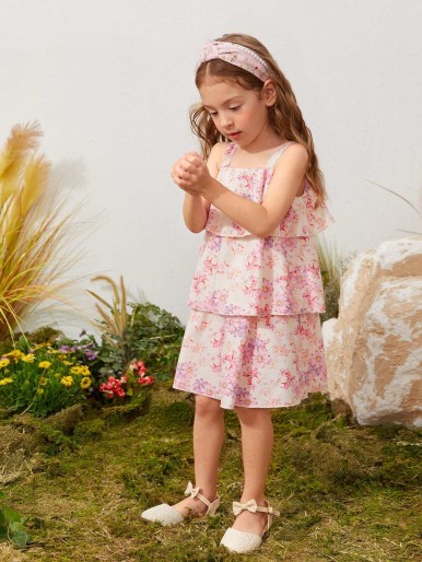 Toddler Girls Allover Floral Layered Cami Dress