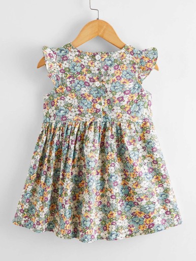 Toddler Girls Allover Floral Smock Dress