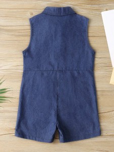 Toddler Girls Button Front Denim Overall