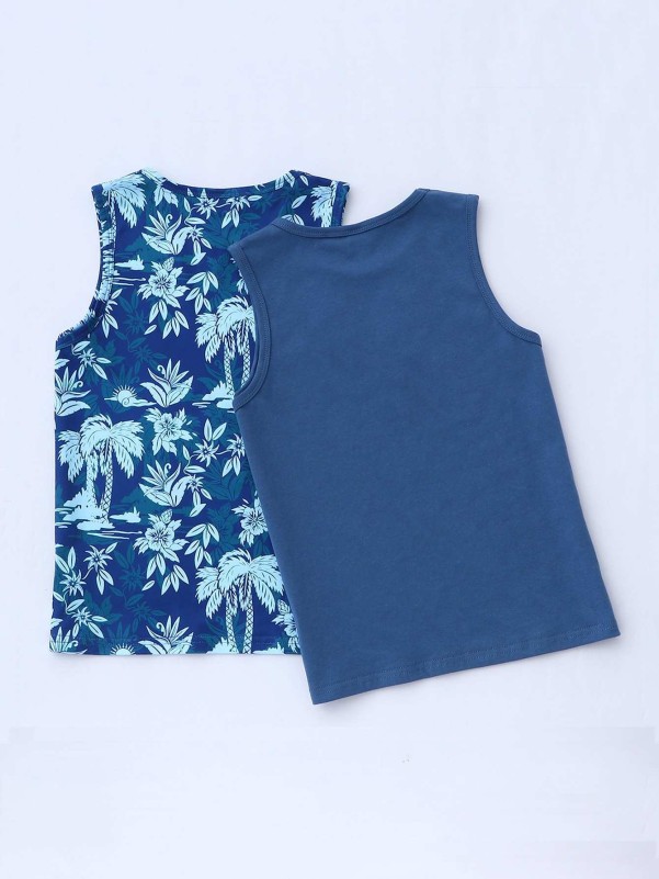 Boys 2 Pack Tropical Print Tank Top