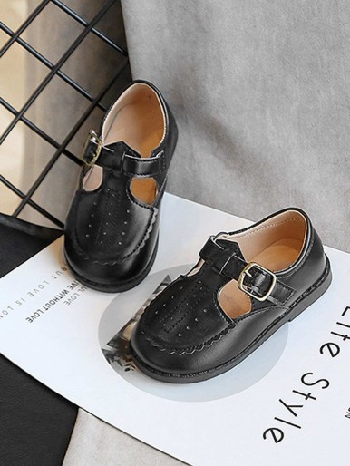 Toddler Girls Perforated Buckle Strap Flats
