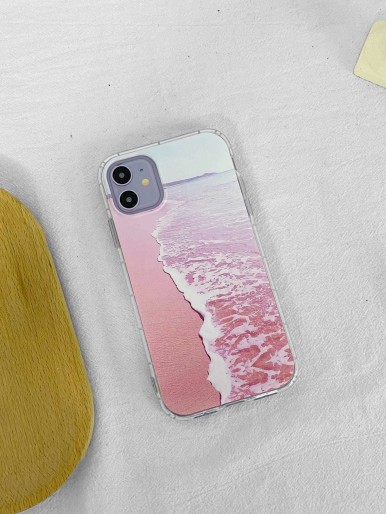 1pc Beach Print iPhone Case