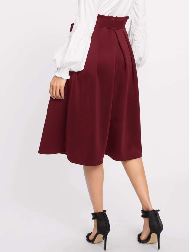SHEIN Paperbag Waist Self Belted Skirt