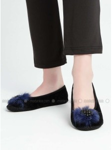 Navy Blue Flat Flat Shoes