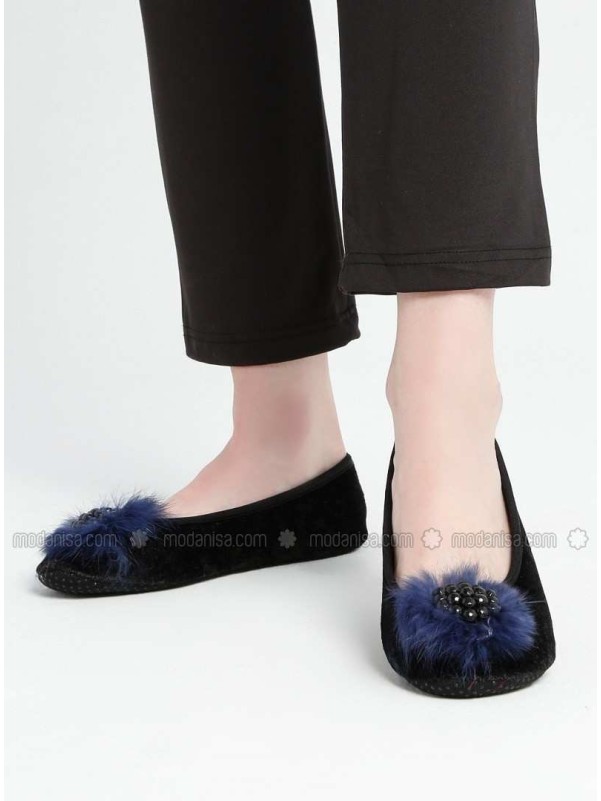 Navy Blue Flat Flat Shoes