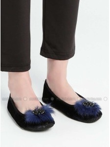 Navy Blue Flat Flat Shoes