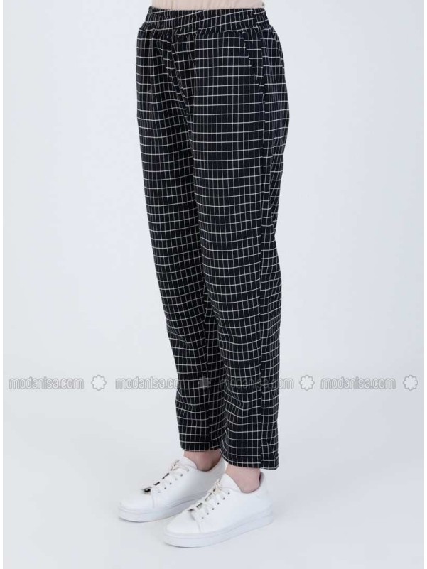 Black Checkered Pants