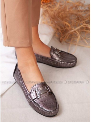 Flat Casual Silver Casual Shoes