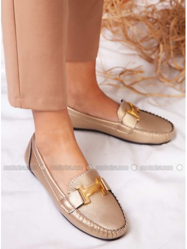 Flat Casual Gold Casual Shoes
