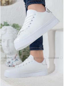 White Silver tone Sport Sports Shoes