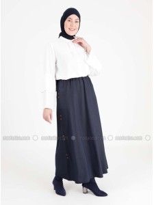 Navy Blue Plus Size Skirt