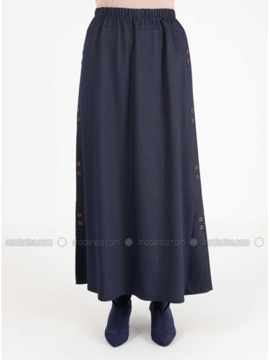 Navy Blue Plus Size Skirt