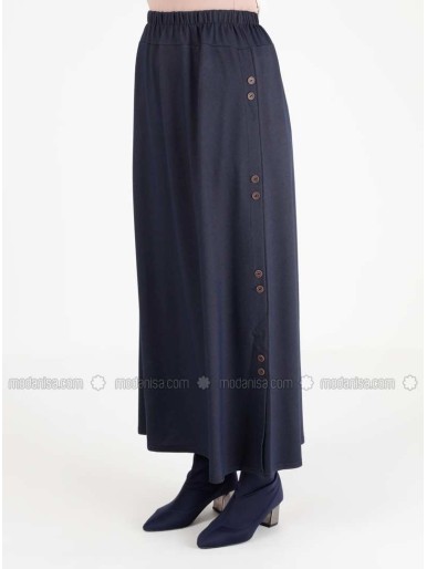 Navy Blue Plus Size Skirt