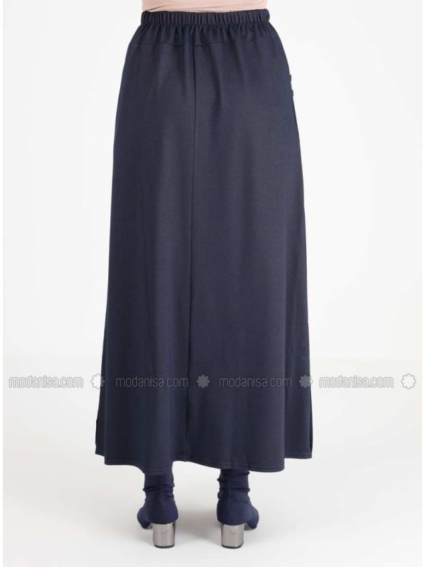 Navy Blue Plus Size Skirt