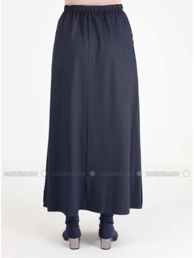 Navy Blue Plus Size Skirt