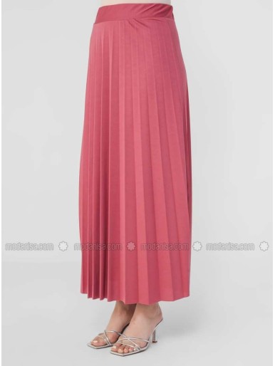 Dusty Rose Unlined Cotton Skirt