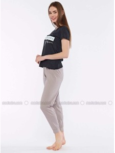 Anthracite Crew neck Pyjama Set