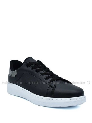 Silver Black Sport Sports Shoes