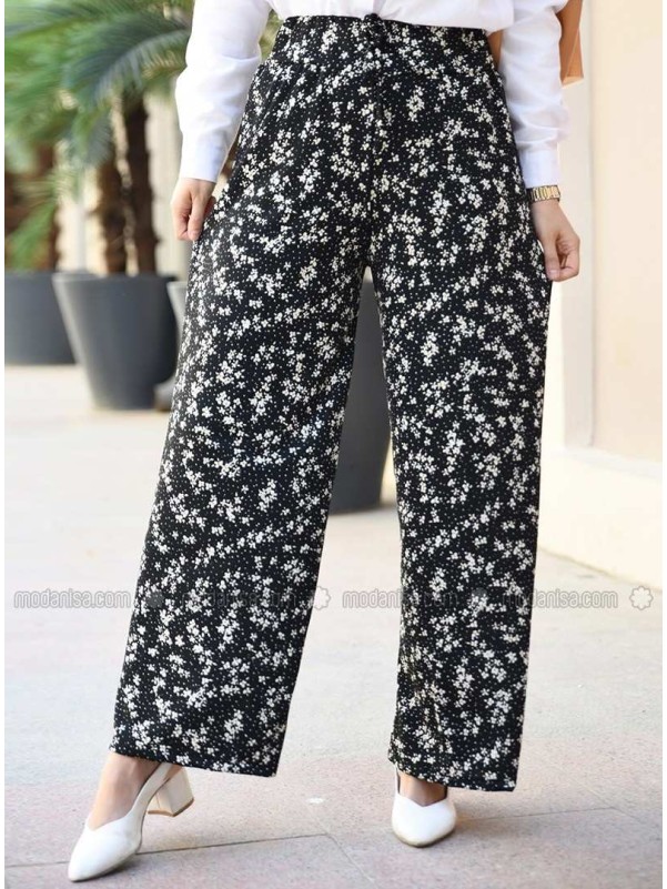 Black Floral Trousers, dresses online