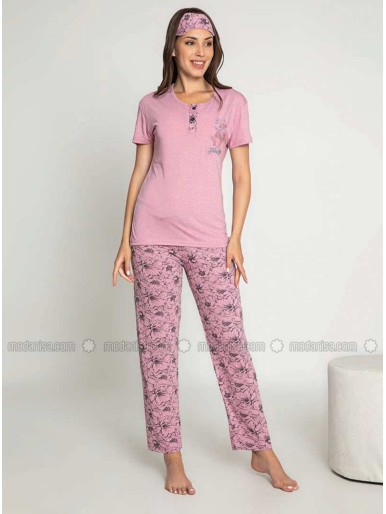 Rose Crew neck Multi Pyjama Set