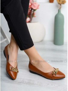 Tan Flat Flat Shoes