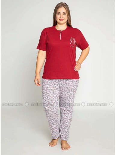 Maroon Plus Size Pyjamas