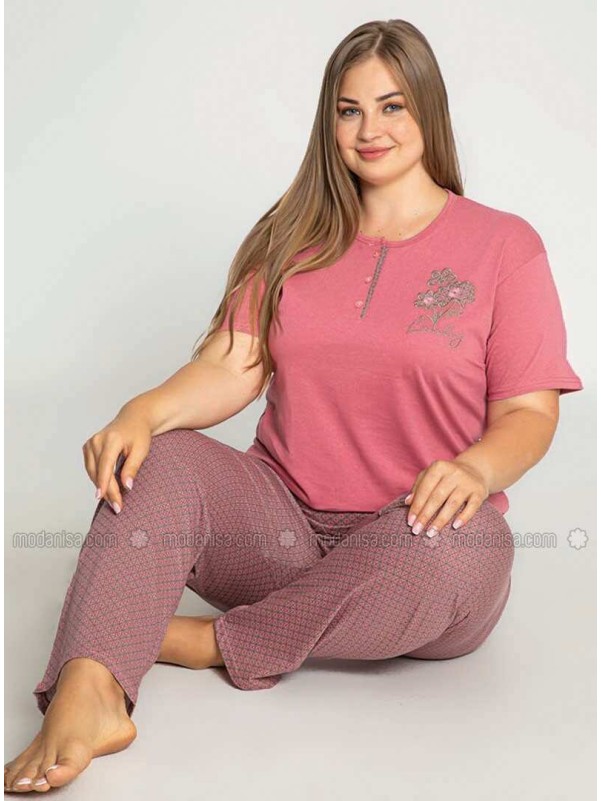 Rose Multi Plus Size Pyjamas