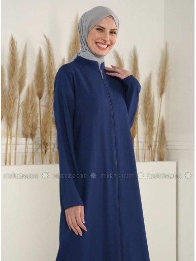 Zippered Abaya Indigo