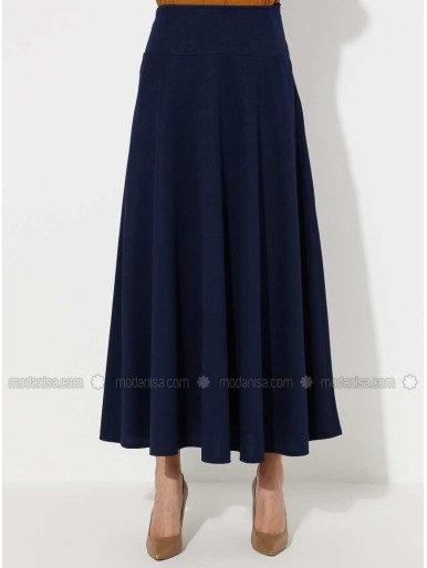 Navy Blue Half Lined Skirt