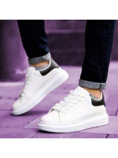 Lace-up white leather Panel Trainers
