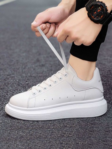 Men pu Detail Lace-up Front Sneakers