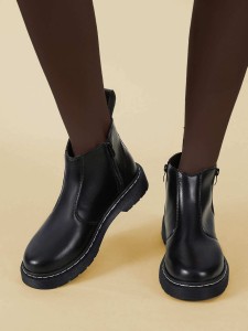 Minimalist Side Zipper Ankle Boots