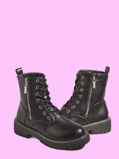 High black leather boots