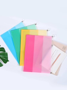 1pack Striped Random Color File Bag